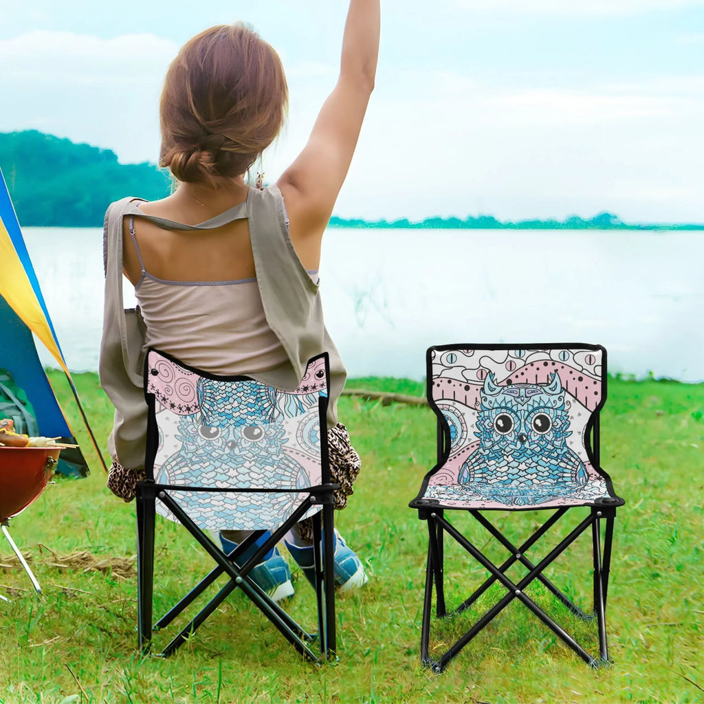 Beach Chair Owl Chair Kids Abstract with Chair Chair Camping Lawn Carry Outdoor Portable Mandala Fishing Small Folding for Bag