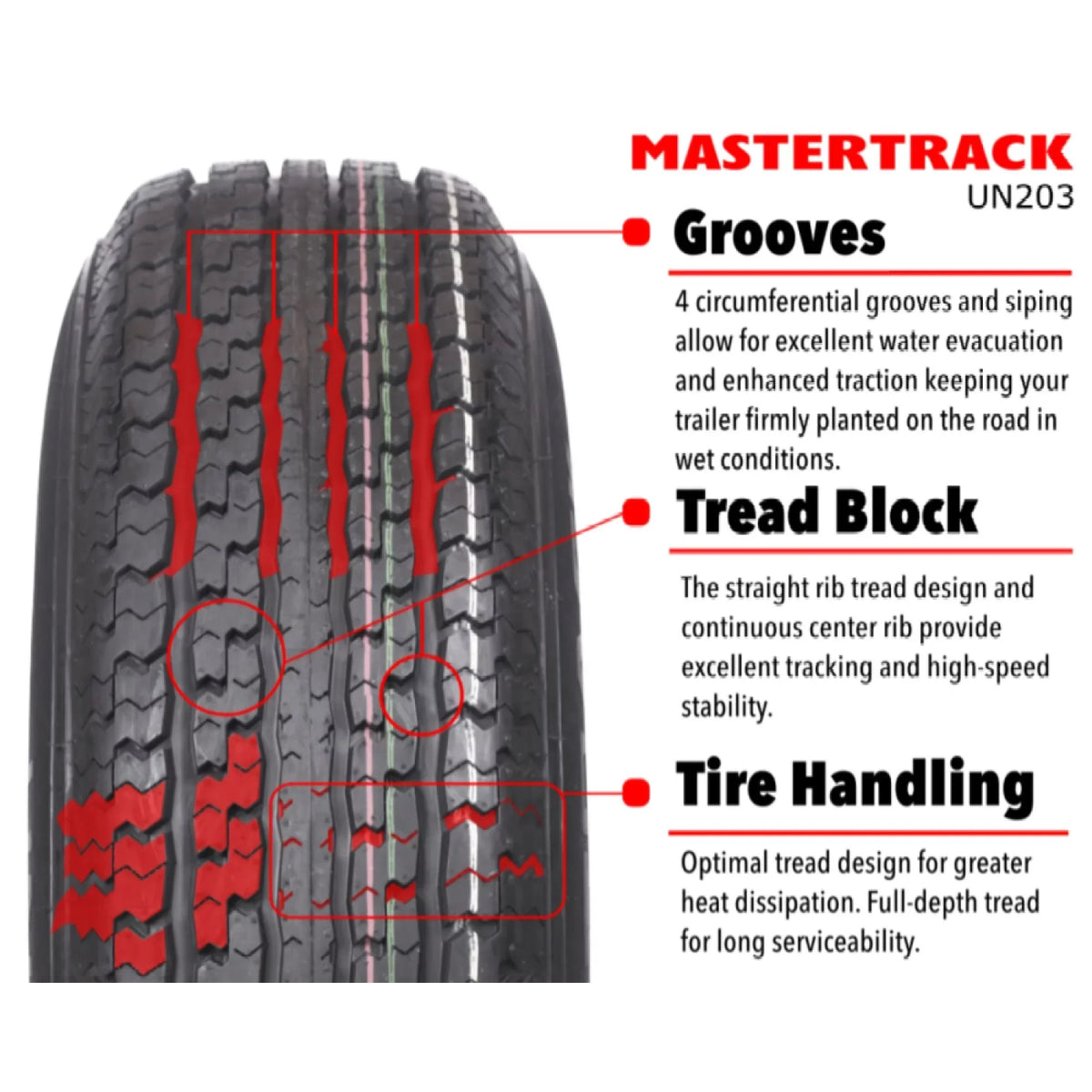 Mastertrack Only) Load 205/75R14 D UN203 (Tire Range - Ply Trailer Tire 205/75/14 105M 8 Radial ST ST205/75R14