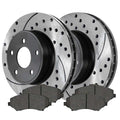 Black and Rotors Side AutoShack Front C/V V6 Slotted Town Dodge Kit Driver Country Ceramic Replacement FWD Ram VW and Pads Passenger Grand Chrysler & Routan for Drilled Brake Journey 2008-2016 Caravan