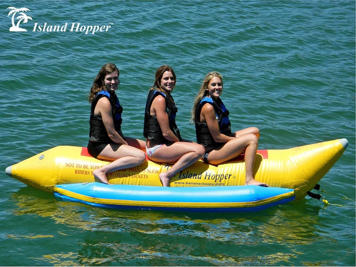 feet 3 Hopper 420-3 Aqua 13 Sports Recreational Banana Passenger Island Sled Seats Water in-line
