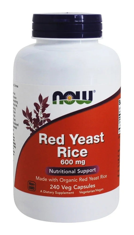 mg, 600 240 Supplements, with Organic Rice, Yeast Veg Capsules Rice Yeast Made Red NOW Red