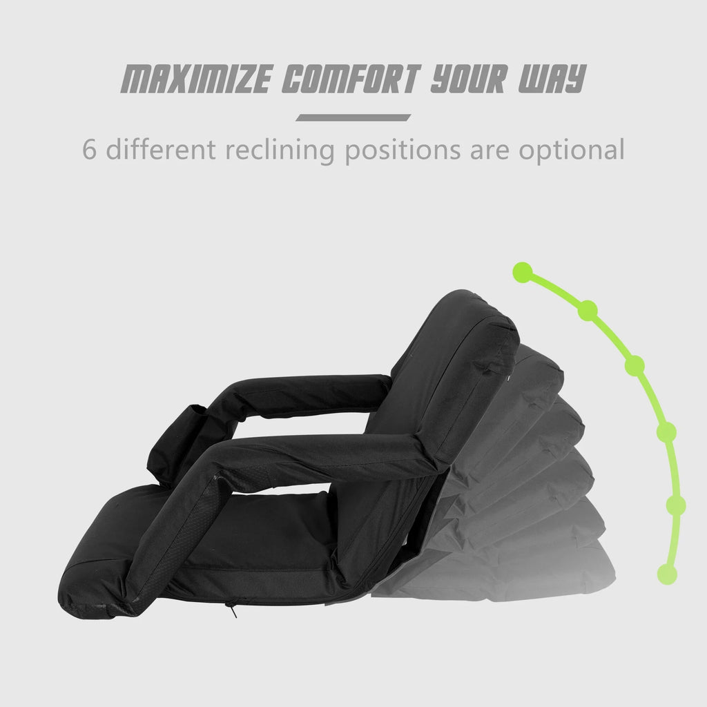 Seat Chair Black for Seat Reclining Folding Portable Stadium 6 Bleachers, HomGarden Waterproof,