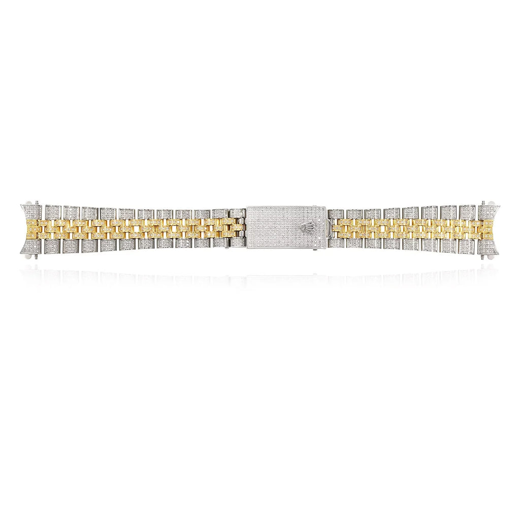 Watch Band Rolex Yellow Diamond 2-Tone Datejust 31mm Jubilee 4CTW Natural