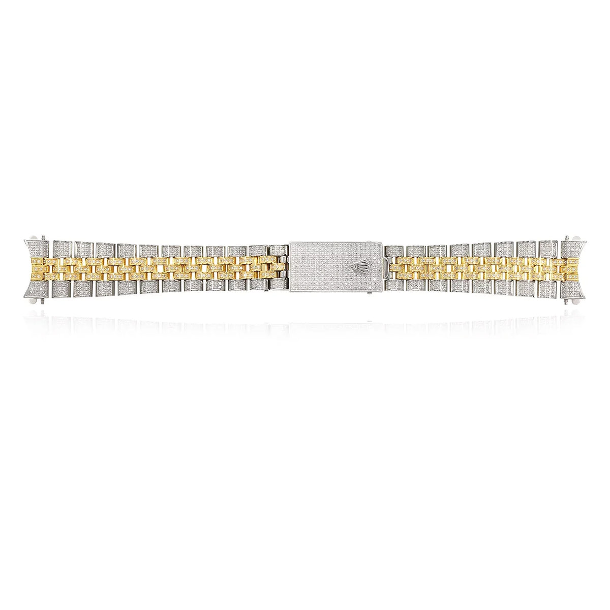 Watch Band Rolex Yellow Diamond 2-Tone Datejust 31mm Jubilee 4CTW Natural