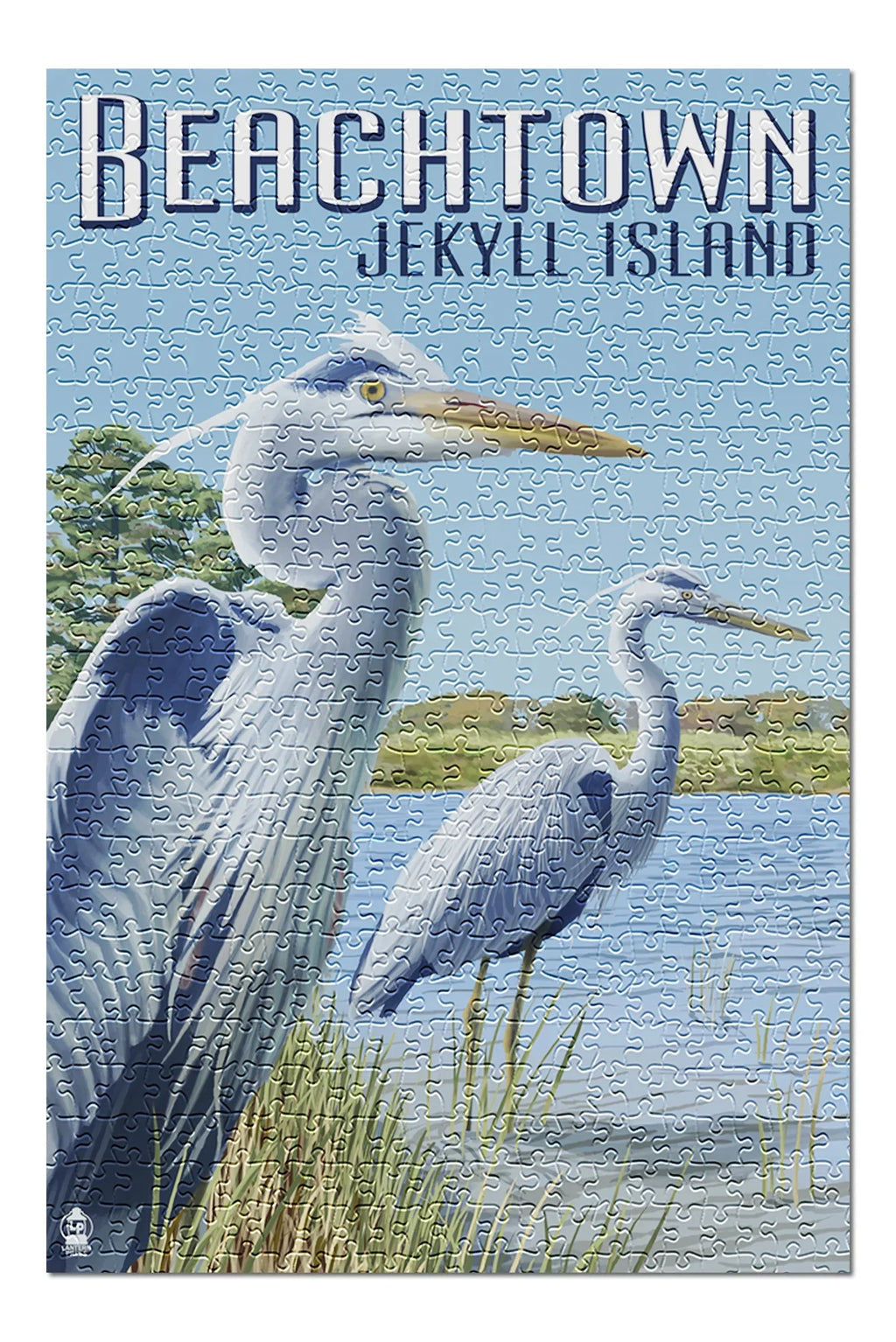 Jekyll (19x27 in Premium Family, inches, Island, and Puzzle for Jigsaw Blue Georgia, Herons Beachtown, Piece Made USA) Adults 500