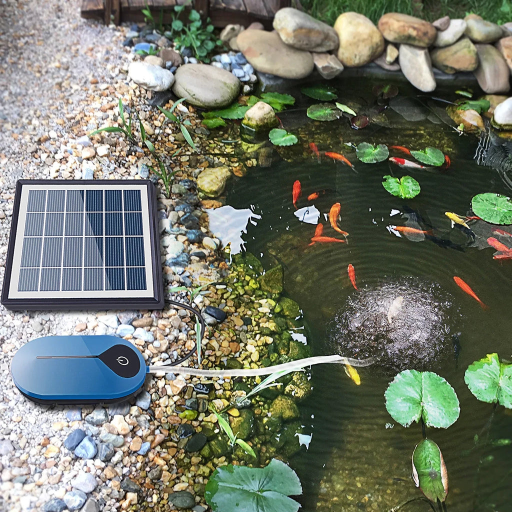Fish Aerator Aerator Fish Pump Pond Tank Tank Dadypet boa Mini Pipe Stone Bubble Aerator Airpump Washboa Air Pond 1.5W Aerator Pump Aerator Fountain,Air Solar Air Pump Solar Air Round Pond IUPPA