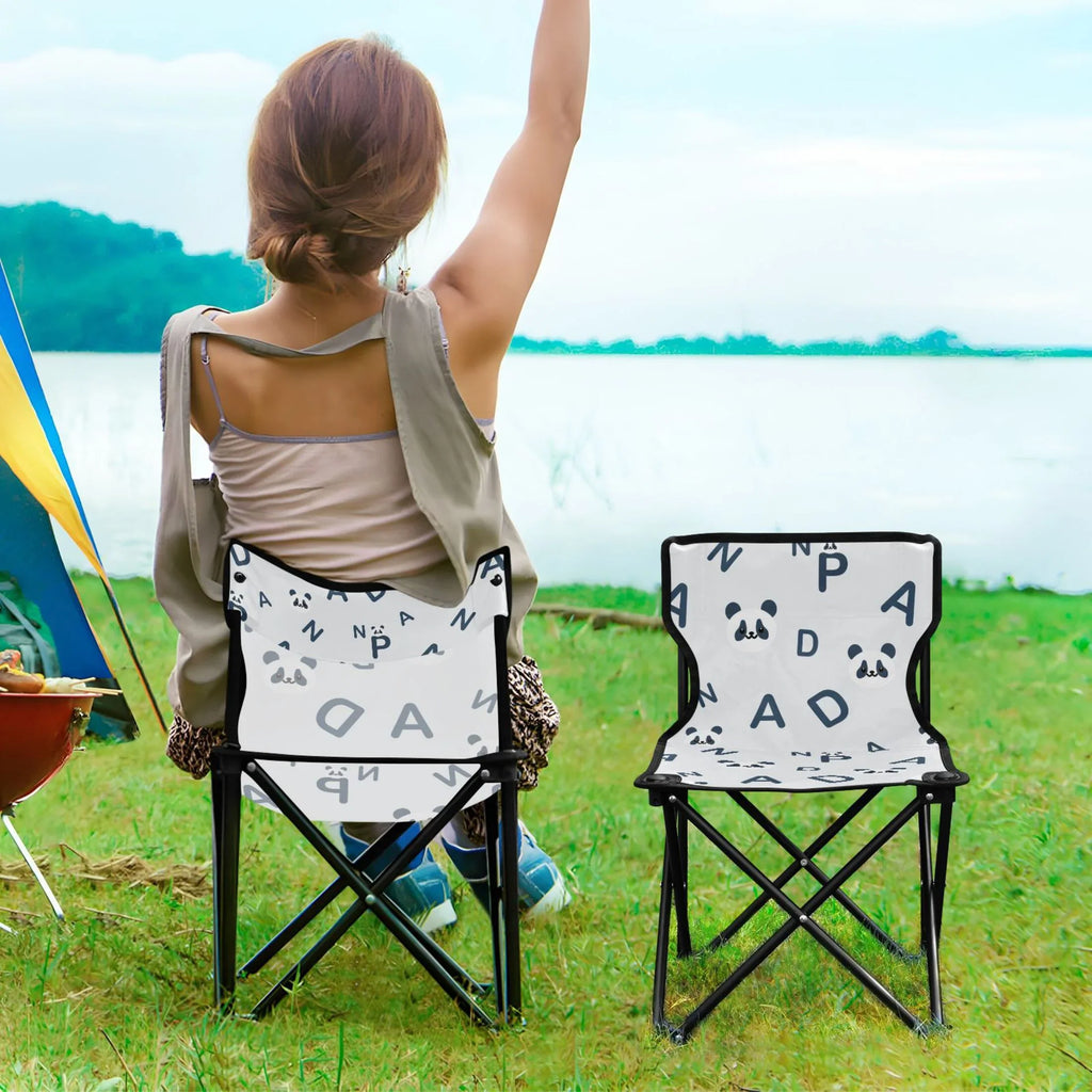 Lawn Fishing Bag Small Chair Pandas Alphabet Portable for Outdoor Carry Folding Cartoon Chair Chair and Kids Chair Camping with Beach