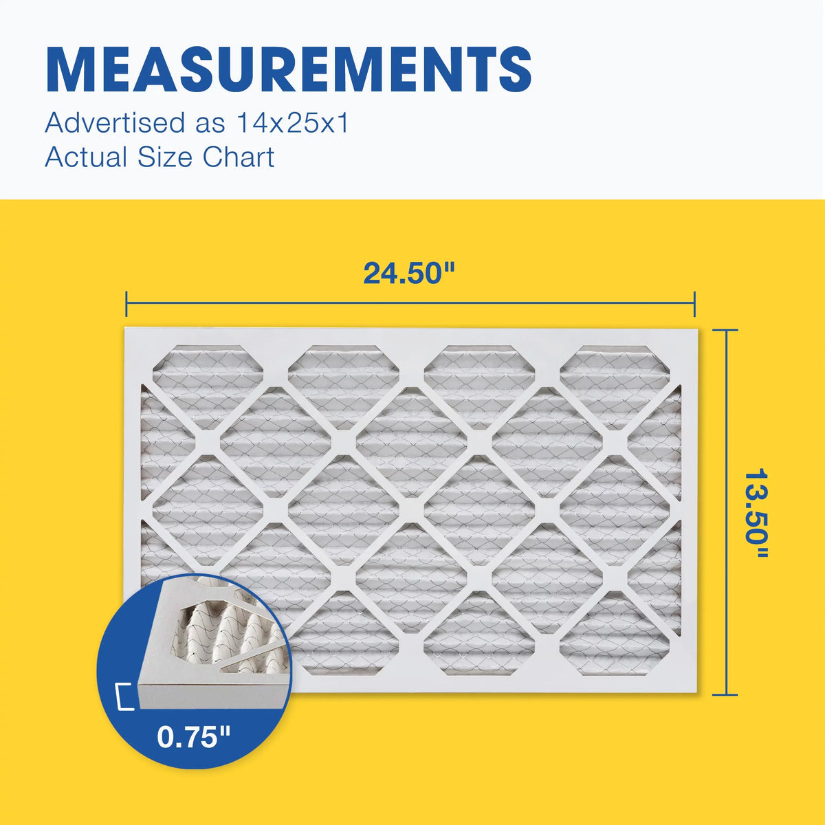 AC Aerostar Pleated Filter, Air 11 MERV Filter, 14x25x1 Pack Air Furnace 4