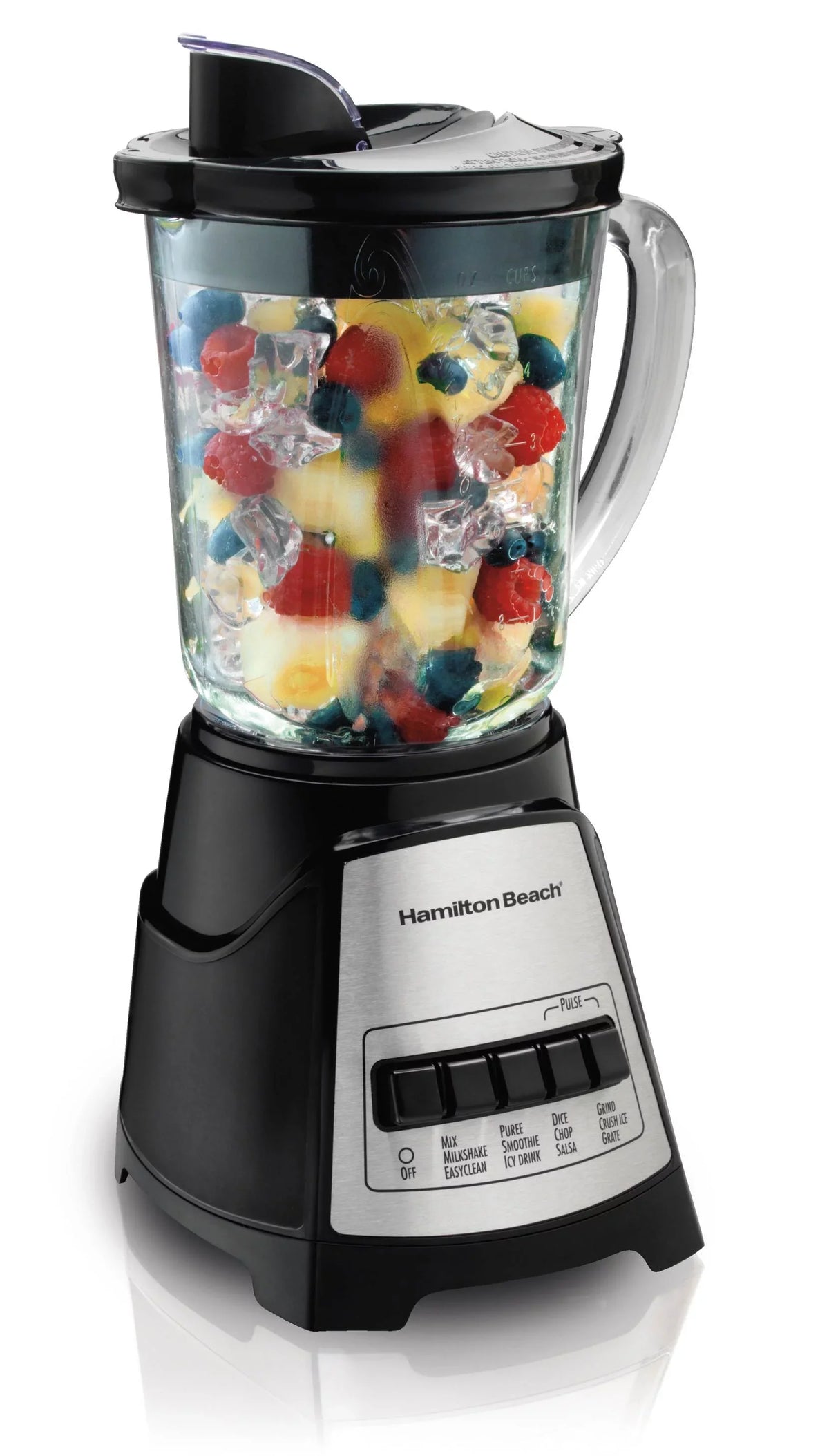 40 Watts, Blender Jar, Glass Beach Free 58148A 700 Mess Power Elite Multi-Function Black, oz. with Hamilton