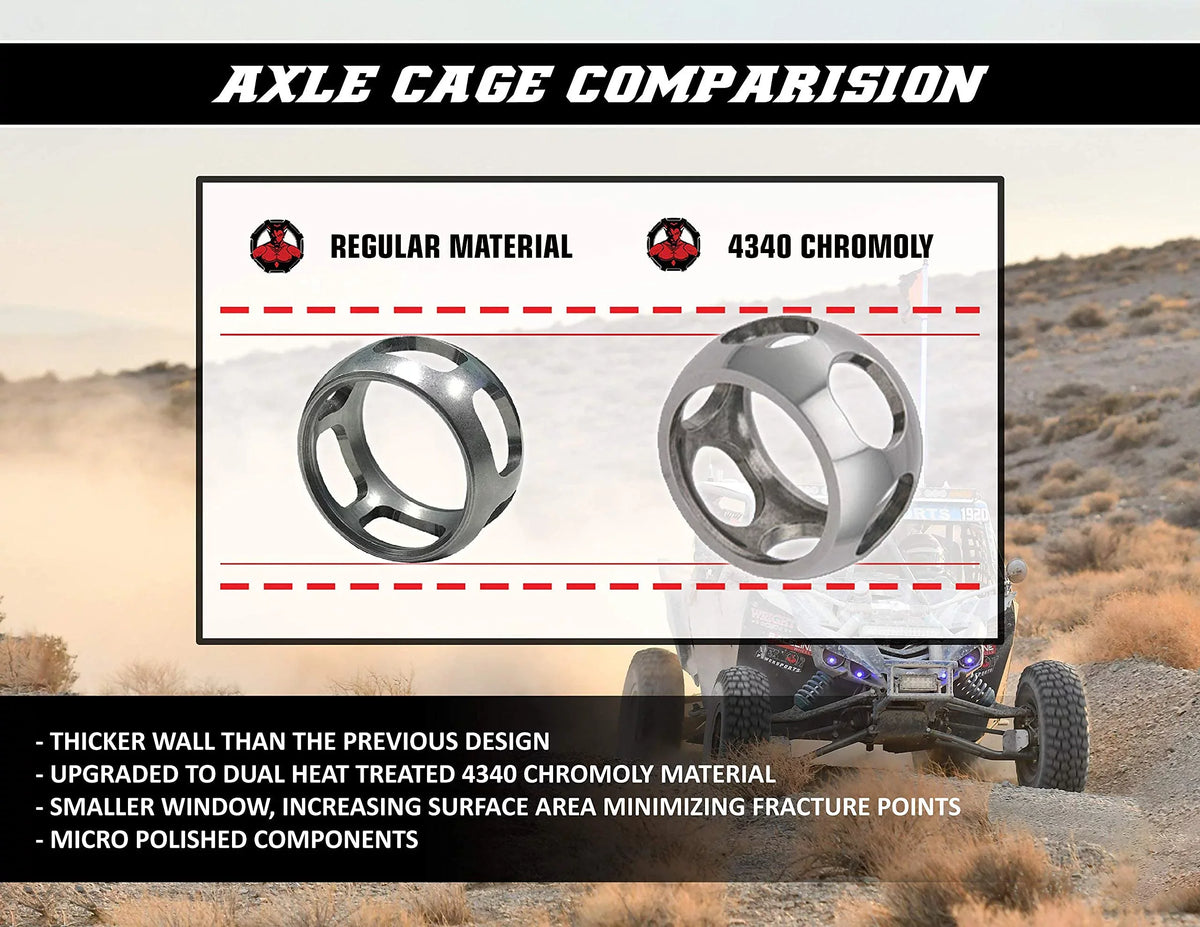 Powersports Can Angles Wider & Gives Demon Defender Treated Strength, Heavy Axle in of Dual High Left Duty Chromoly Grease Steel, (2016-23) Molybdenum HD5/HD8/HD10/Max, Made Am 4340 Front Heat