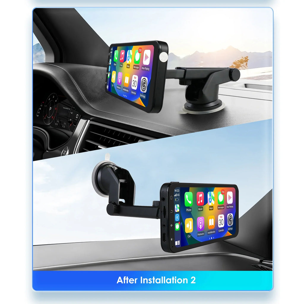 With Stereo 360° Backup 6.25" Adjustable Camera Navigation Audio Receiver Bluetooth Car Carplay Touchscreen Support Ossuret GPS Radio Apple Auto Wireless Android