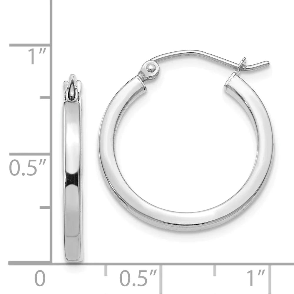 Hoops; Square Princess Men Gold White Real for Tube 2mm and for Teens; 14kt and Women Adults