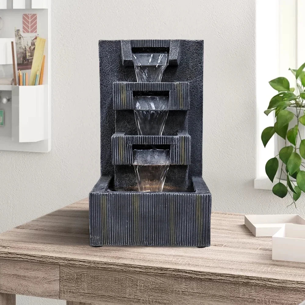 Sounds Water Ambiance Grey - LED Tabletop Soothing - LED & Fountain
