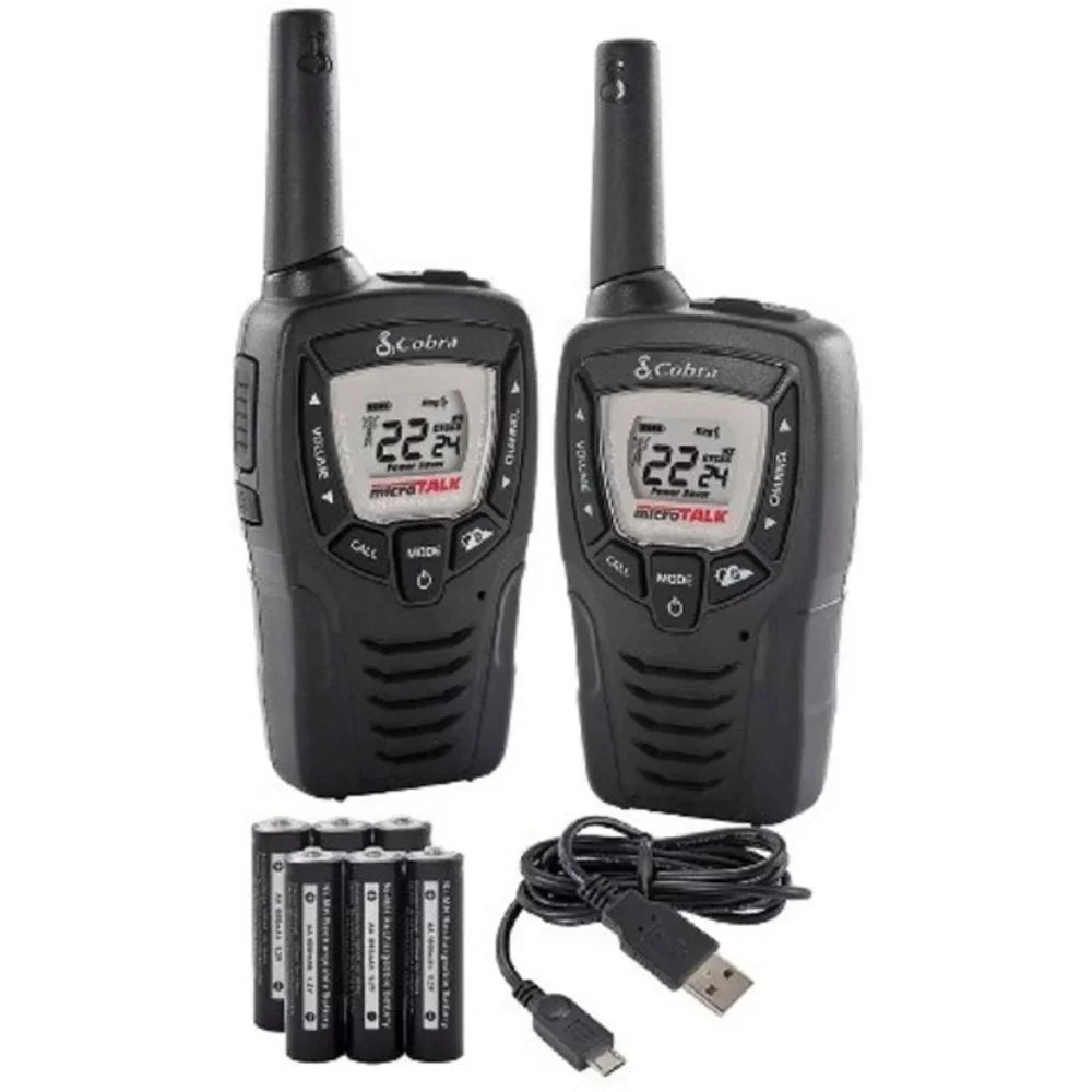 23-mile Talkie Black 2-way 2 Cobra Radio Walkie Pack With - - Acxt345