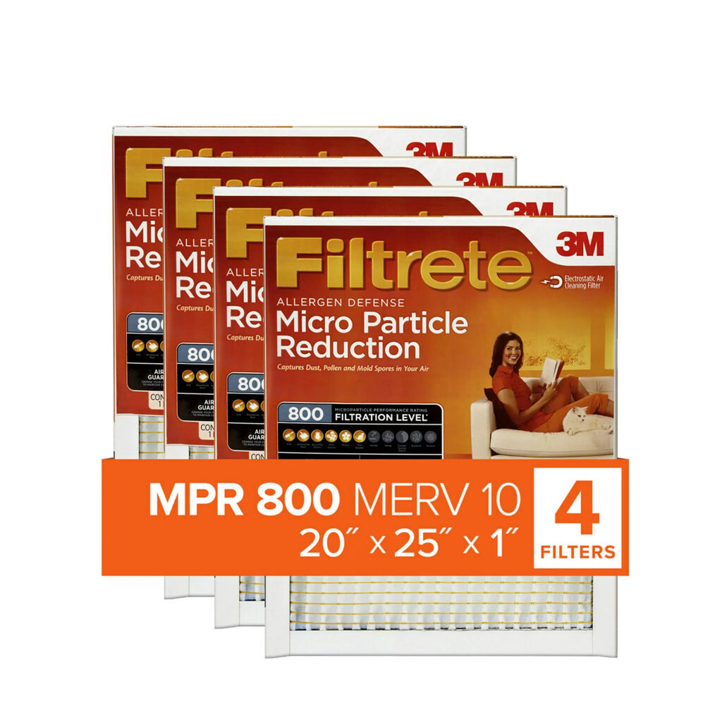 10, Filters MPR, Air MERV Particle HVAC Micro Reduction 4 800 Filter, Furnace 20x25x1, Filtrete