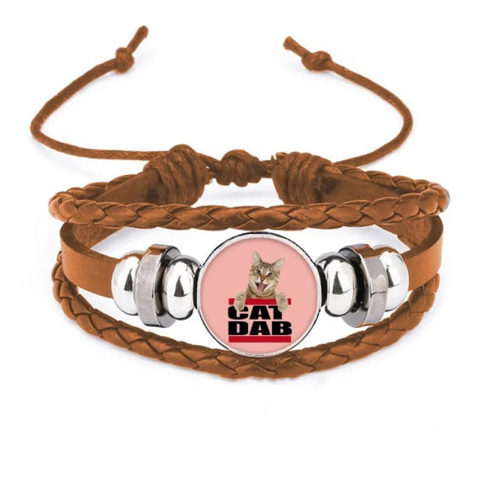 Sport Deco Cat Bracelet Tap Art Fashion Wristband Ornament Shows Jewelry Leather