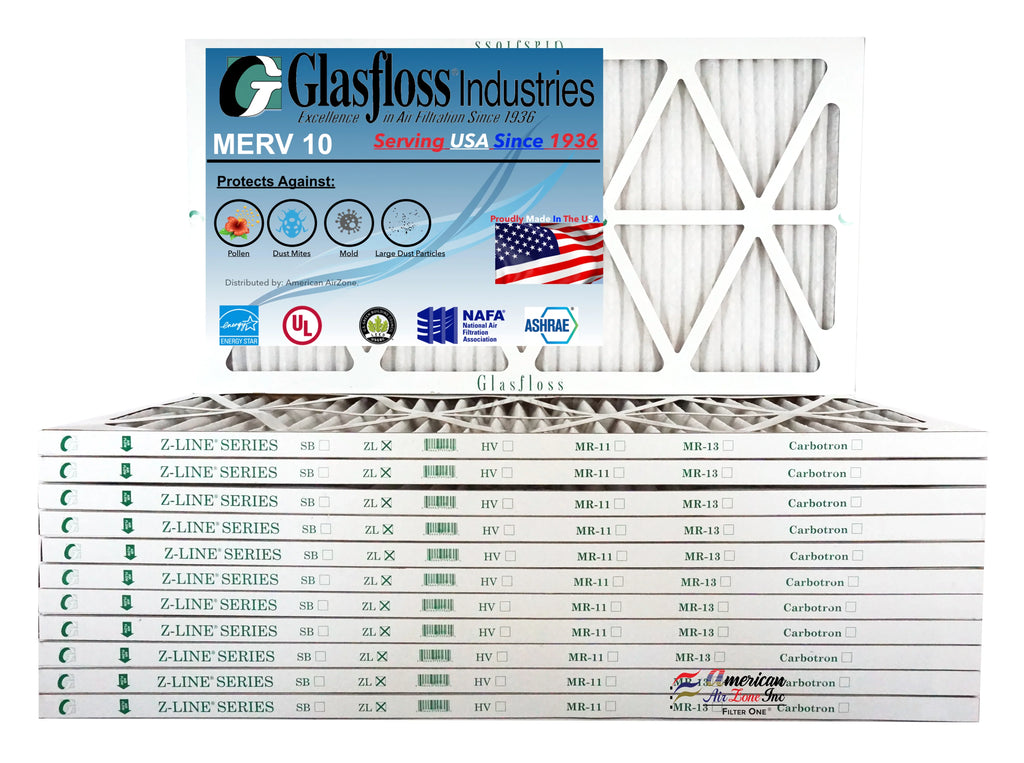 Filter x - -Qty:12 Glasfloss Air USA MERV Size: 10 11.5 Furnace in inch) - (Actual 12x30x1 29.5x7/8 Made -