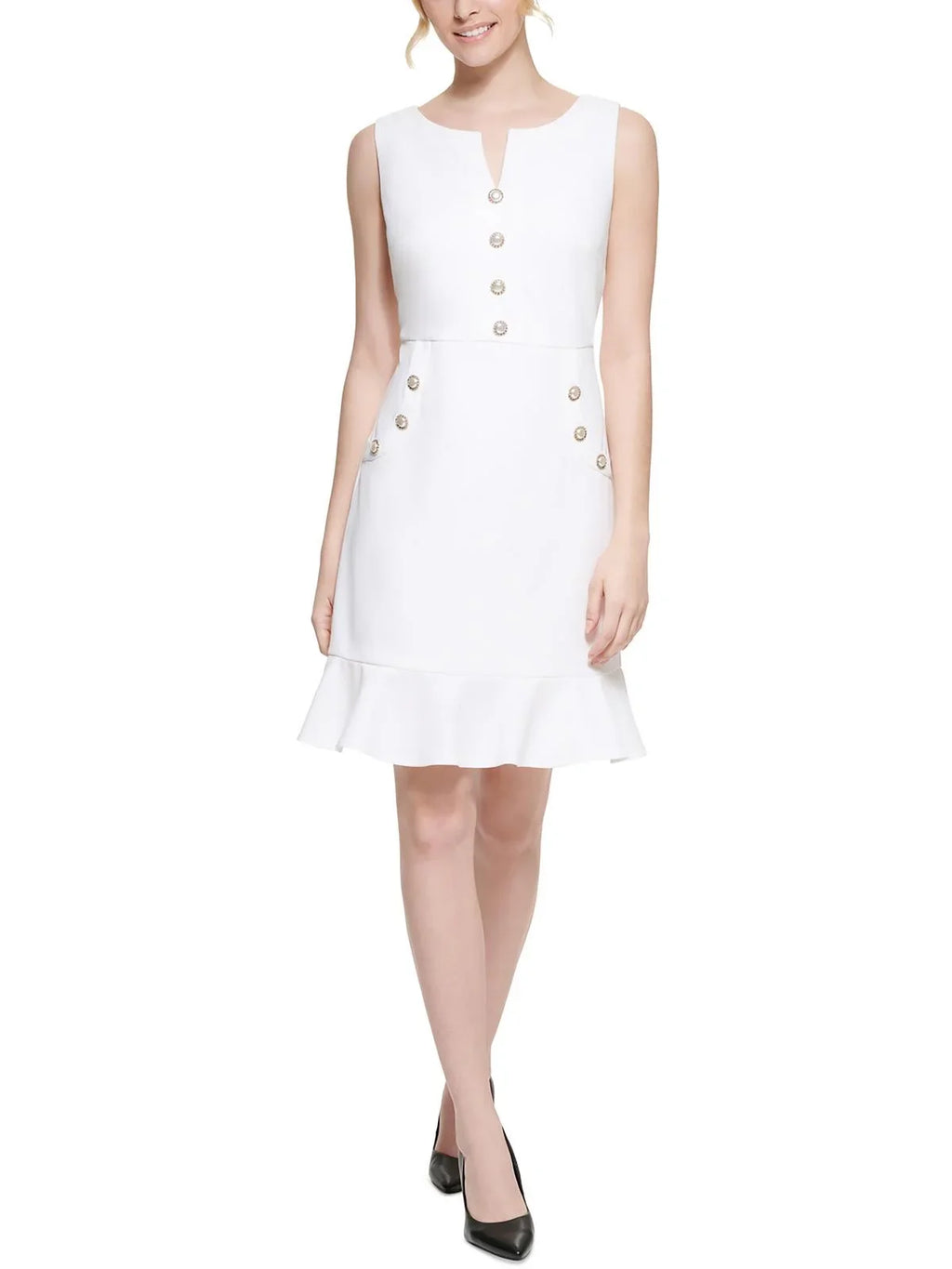 Paris Knee Lagerfeld Flounce Womens Mini Dress Above Karl