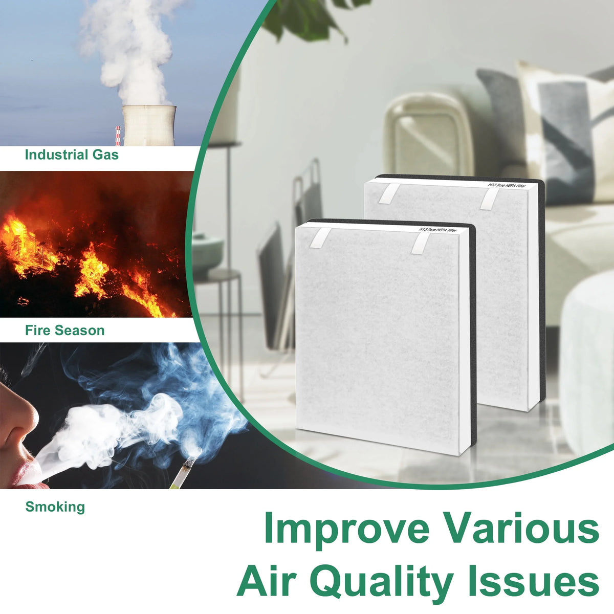 Air Purifier Filter Vital 100 Fits Vital AMI PARTS 100-RF Vital HEPA True 100, Replacement