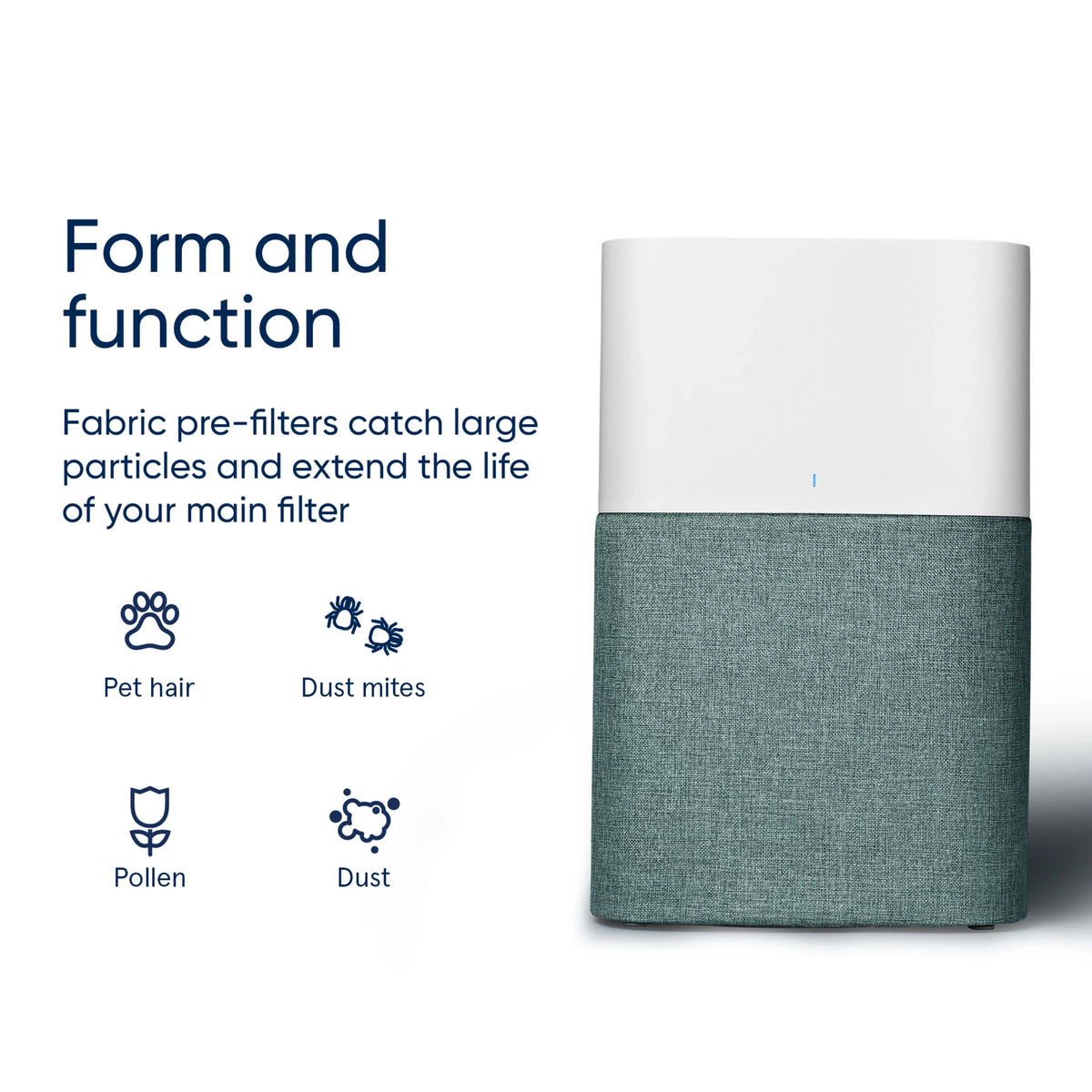 Pet Light 211+ Blueair Pollen, Pre-filter, Dust, & Traps Auto Green Pure Fabric Pre-filter Hair Aurora Washable Blue