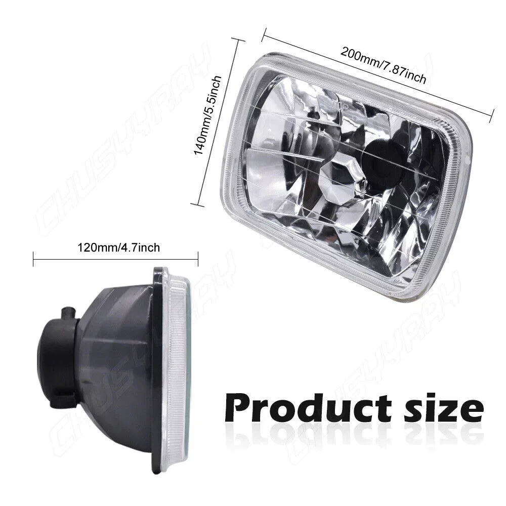 Cherokee 1986-1995 LED Jeep Wrangler Headlights 7x6" XJ 5X7" For 2x YJ 1984-2001