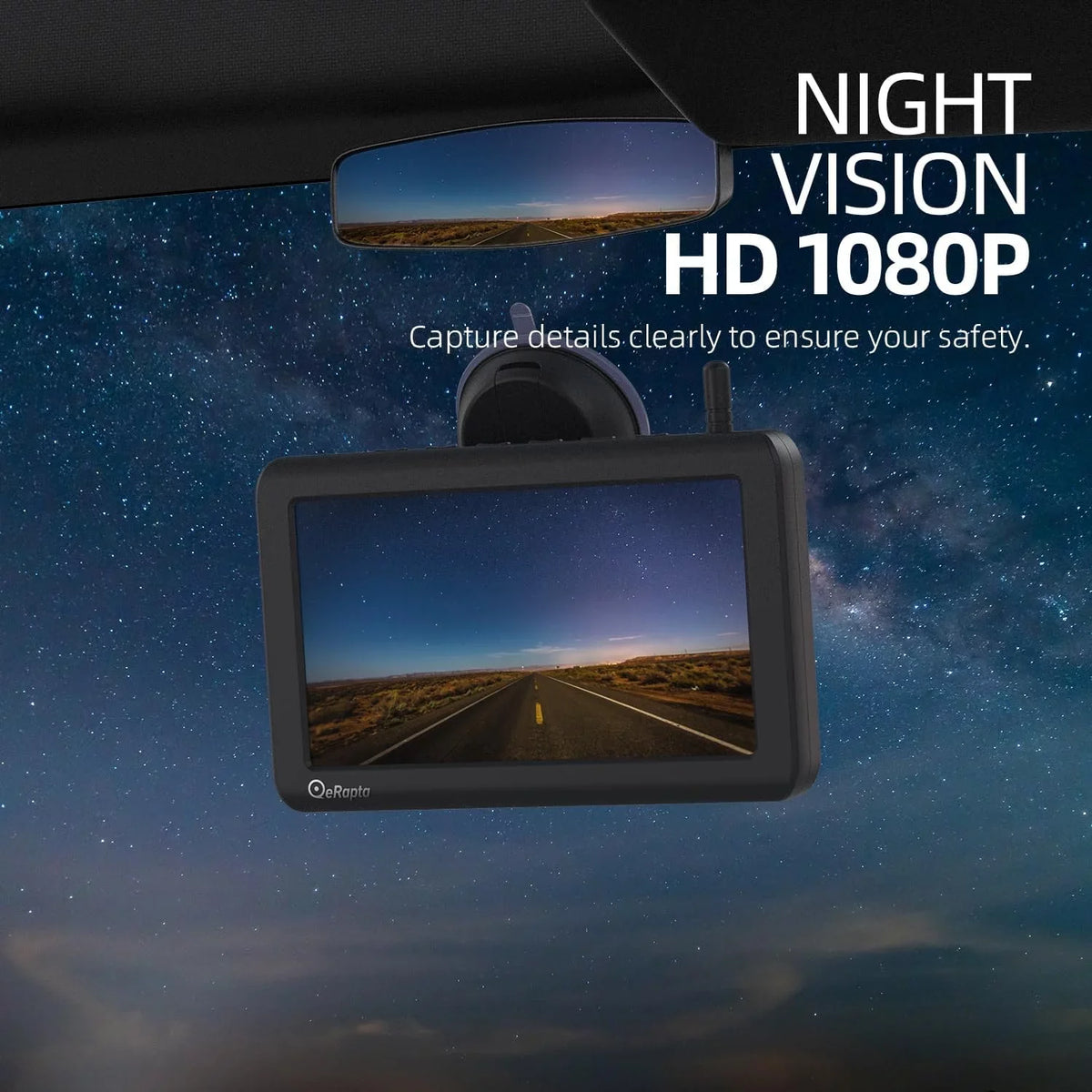 Wireless RV Infrared Camper Car for Truck DVR Solar eRapta Monitor Trailer 1 1080P ATYX7 Backup Min Night Car 7" Vision Camera Magnetic Installation