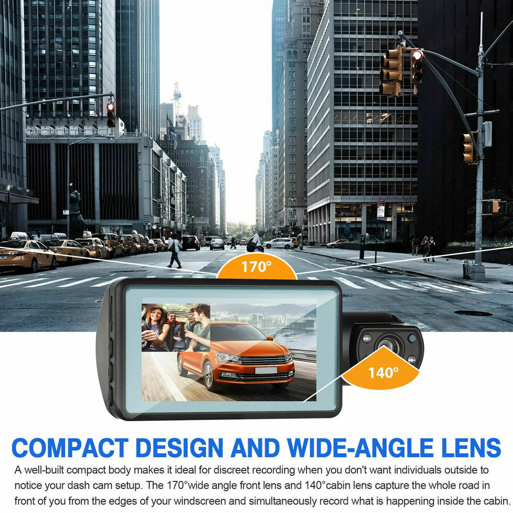 Lens, Inside and G-Sensor Front Dual Vision Angel Driving Card, W/32GB HD Car Car Cam Parking DVR Dash Recorder Dash Loop TF Camera for Cam Recording Car, 1080P Night Wide Dual
