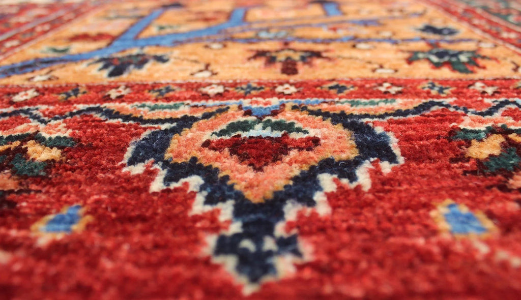 x Aria 8'11" 11'10" Rug, Qurban Rusty-Red/Blue