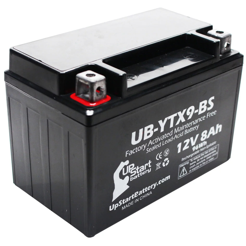 for Battery - Free, Motorcycle Suzuki Battery 1999 5-Pack 12V, 8Ah, Factory Activated, Replacement UB-YTX9-BS 600CC Maintenance UpStart GSX-R600