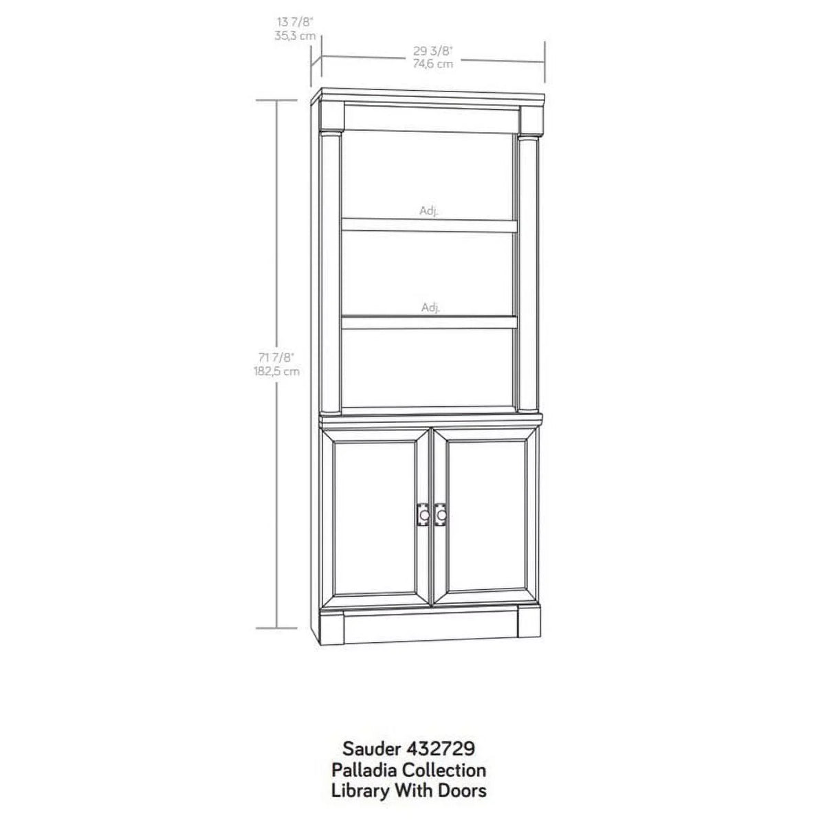 Library Bookcase Bookcase, Glacier Palladia 5-Shelf Finish Oak Sauder