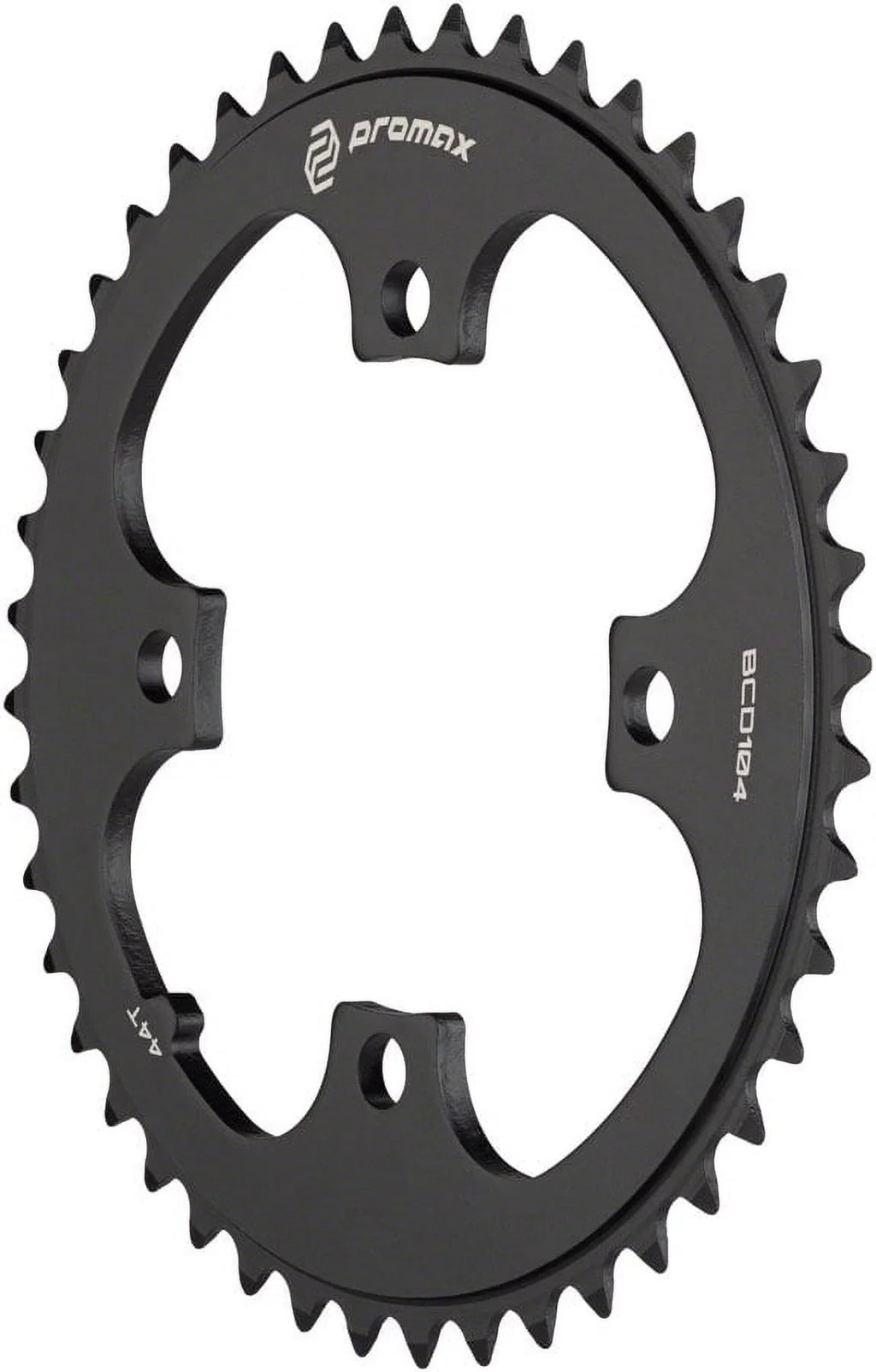 Black 104 BCD, 44t, 4-Bolt - Chainring Promax