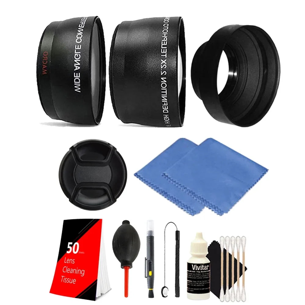 Fisheye Nikon D3100 Lens D5100 D5200 Rubber Kit D3300 + 52mm Accessory D5300 Wide D5500 Angle Hood Telephoto & D3200 for