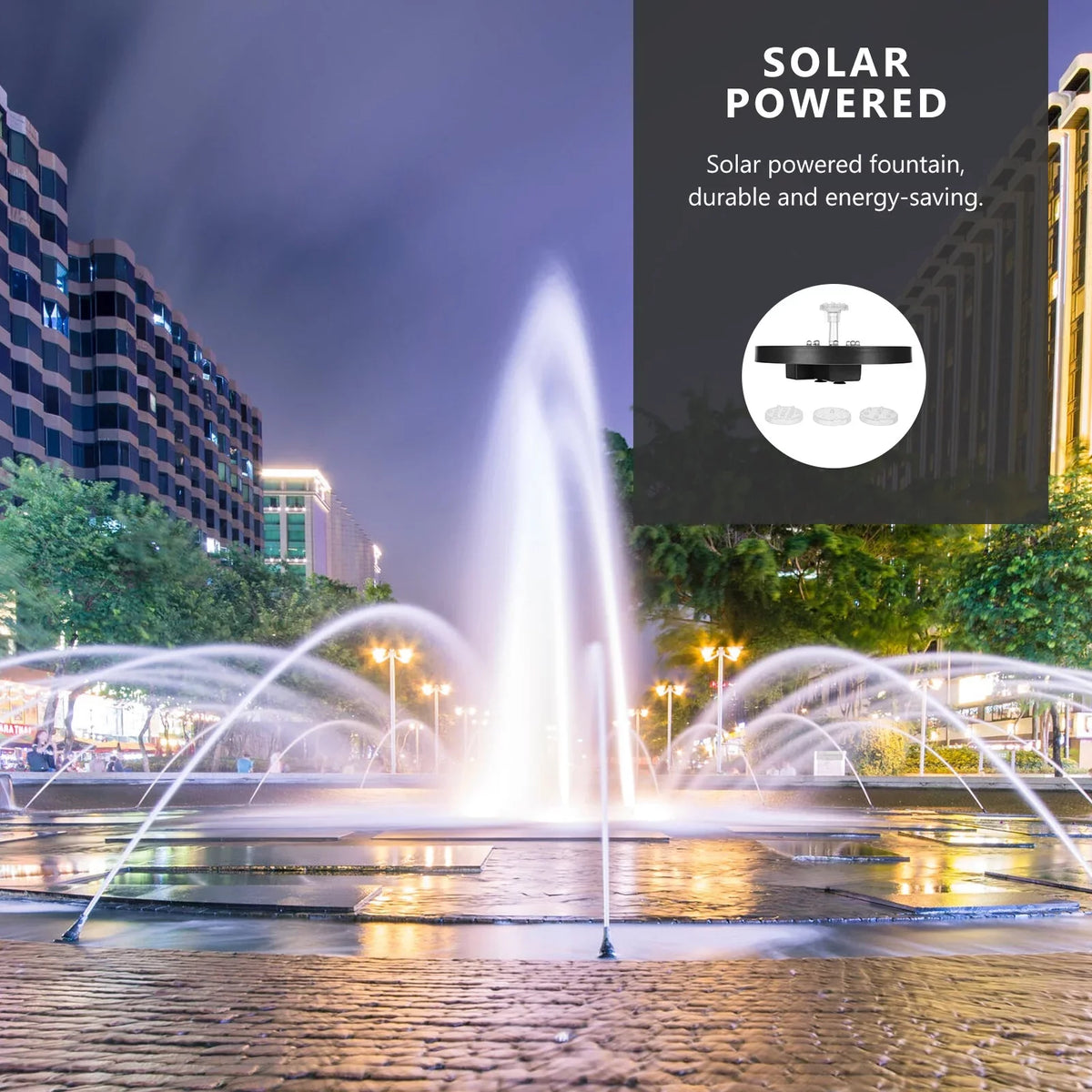 Light Outdoor Fountain Creative Fountain set Fountain with of Solar Guichaokj 1 LED Pond