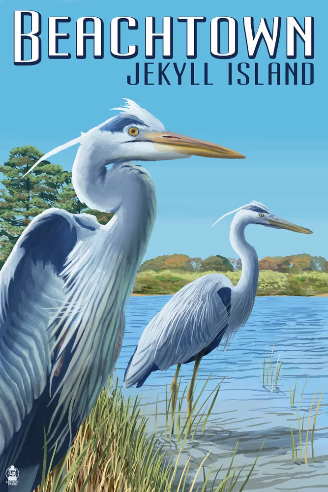 Jekyll (19x27 in Premium Family, inches, Island, and Puzzle for Jigsaw Blue Georgia, Herons Beachtown, Piece Made USA) Adults 500