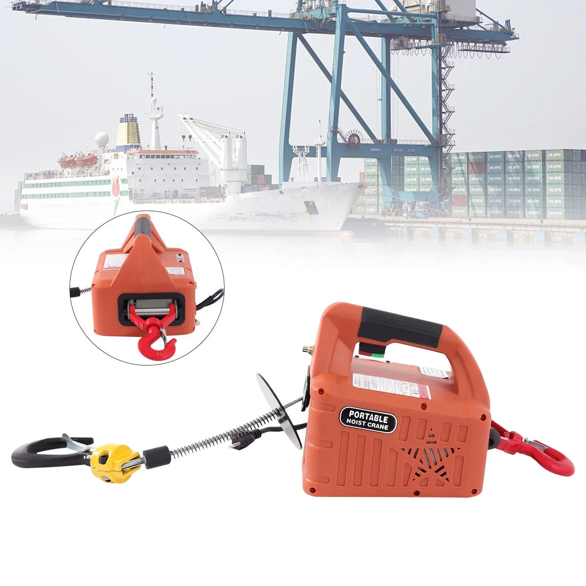 Crane 1100 Control 3-in-1 Winch ZhdnBhnos Lift 110V LBS Electric Portable Remote Wireless Hoist Kit