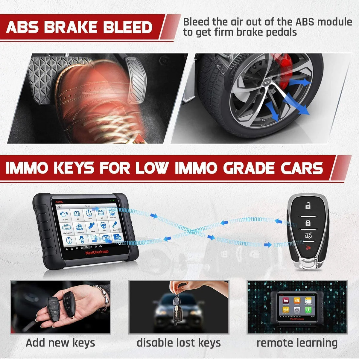 of System MaxiCheck Autel Diagnostic MK80 OBD2 IMMO/EPB/SAS/BMS/TPMS/DPF, Same Tool, Full with Scanner & Diagnosis OBD2 functionalities MX808 Scanner All Professional System Diagnostic