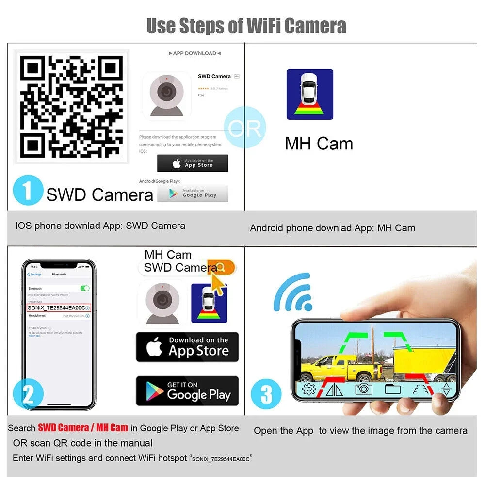 Camera, for 9600mAh Wireless Reliable Front/Rear Magnetic Backup WiFi Battery View, JahyShow