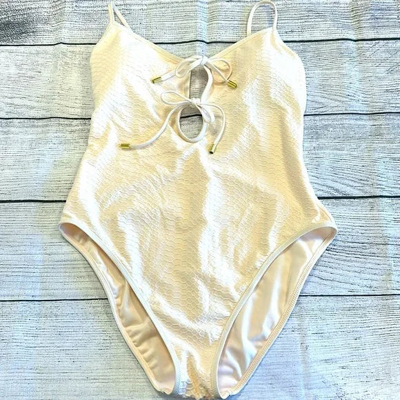 X-Large Snake-Print One-Piece Swimsuit, WHITE SAND US Sanctuary Keyhole