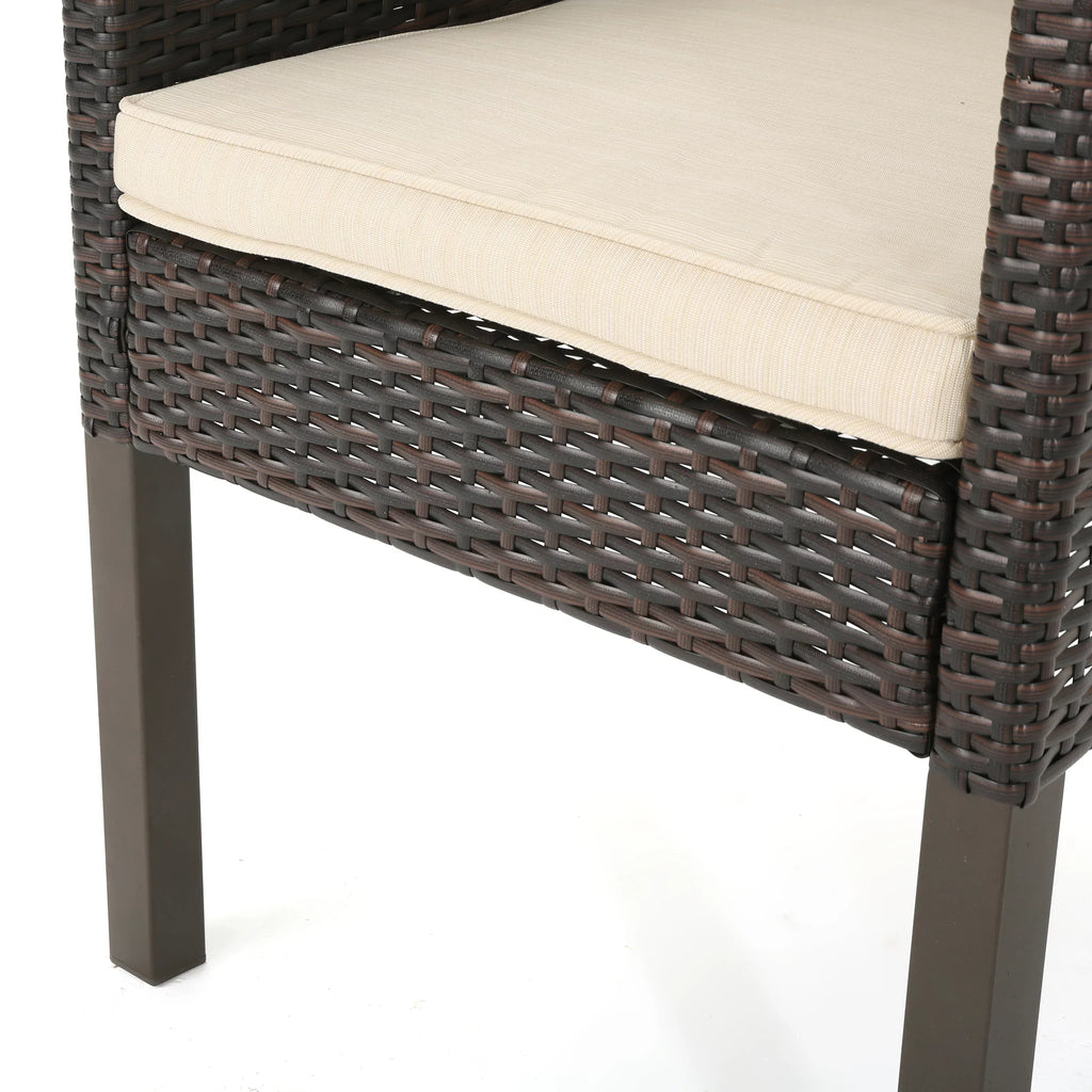 Beige Noble Outdoor House Multibrown, with Cushions, Wicker Piece Set Arcadia 9 Dining Rectangular