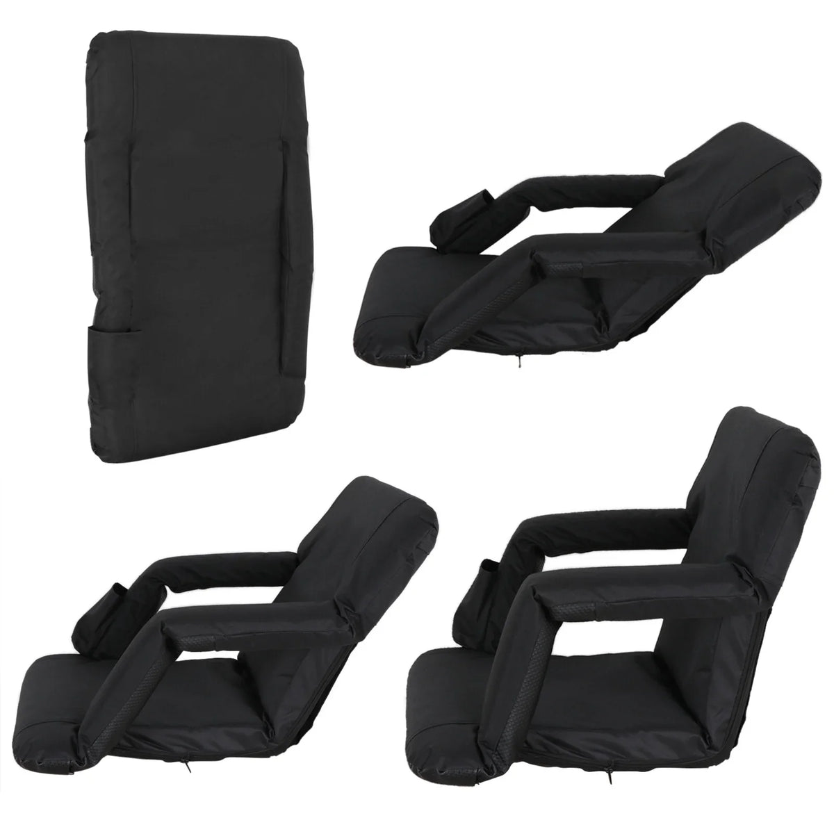 Seat Chair Black for Seat Reclining Folding Portable Stadium 6 Bleachers, HomGarden Waterproof,