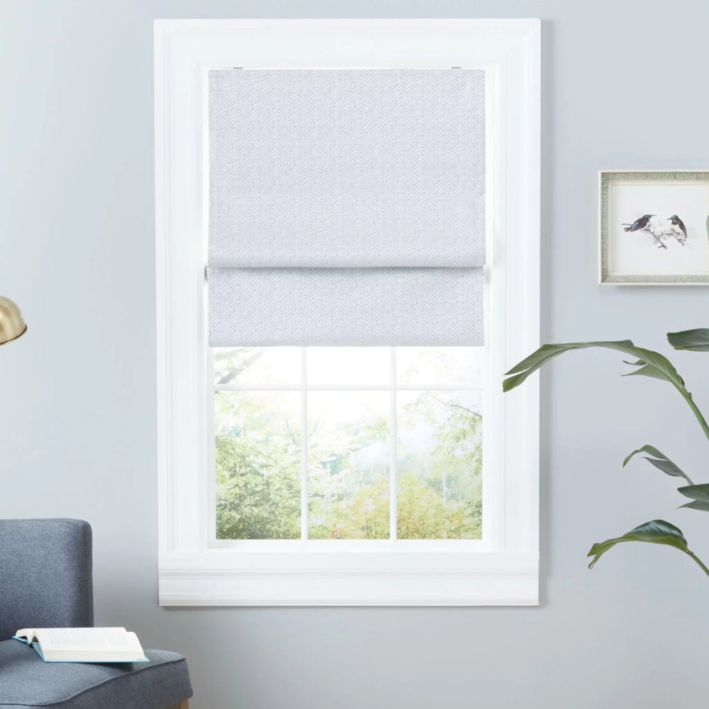 Exclusive 34"x64", Shade, Total Blackout Silver Roman Esme Home