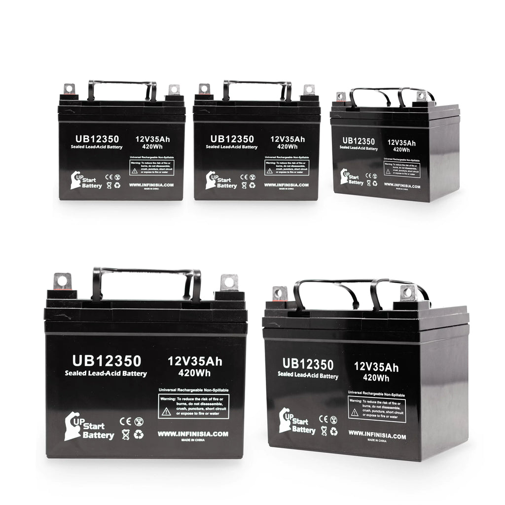 '- L1 Acid UB12350 Pack Terminal, Universal (12V, 35000mAh, 35Ah, SLA) Sealed Battery Replacement Topaz AGM, 850 Compatible - 5x Lead Battery