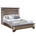 Fena King Round Bed, Nailheads, Brown Wood Size Distressed Black Multicolor Benjara