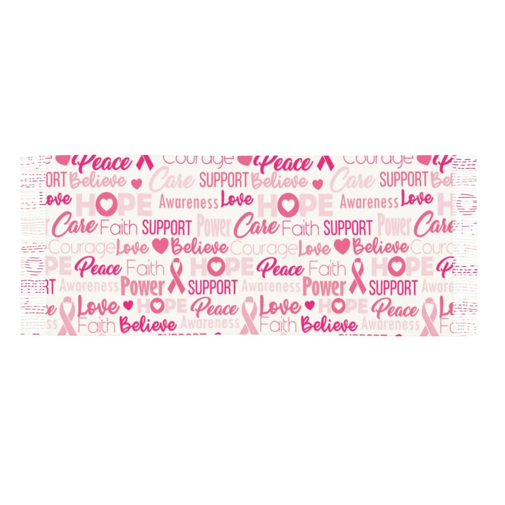 Breast Feel Scarves Pink Winter Print Elegant Soft For Warm Women Gifts- Shawl Bingfone Art Ribbons Wrap Scarf Awareness Cancer Cashmere Large