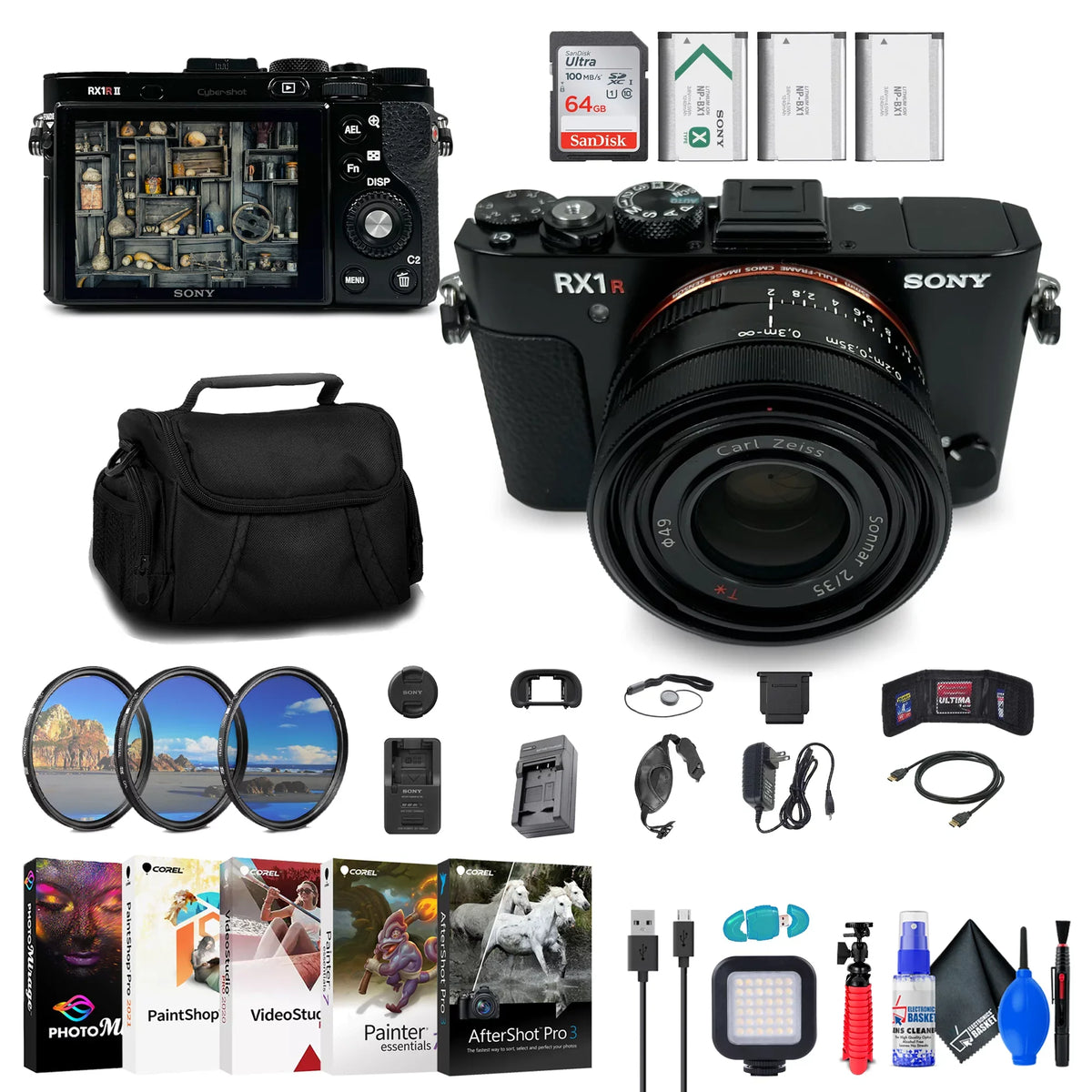 '+ Kit Sony DSC-RX1R II Card More Filter Digital + 64GB Cyber-shot Camera +