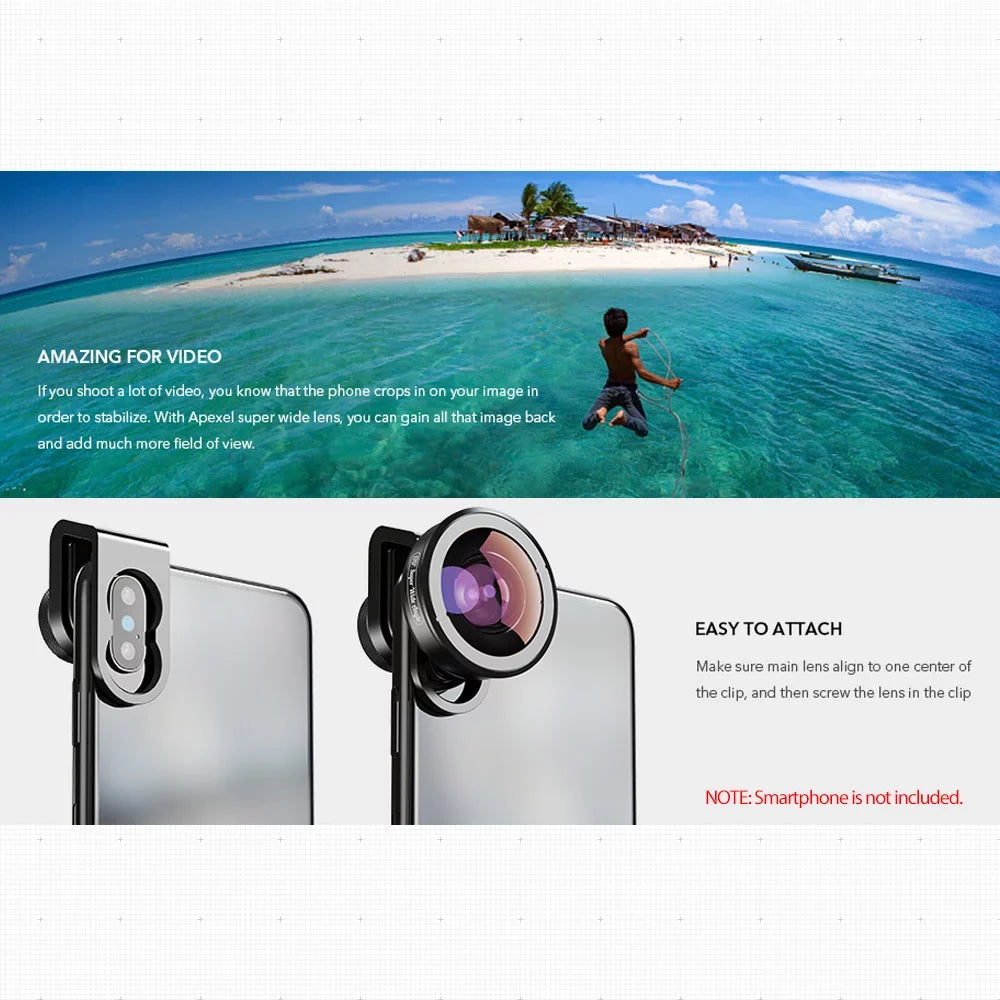 for APEXEL Lens Pixel Lens Galaxy Wide Dual Lens 170° Smartphone / Super Smartphones APL HD5SW Angle for Single