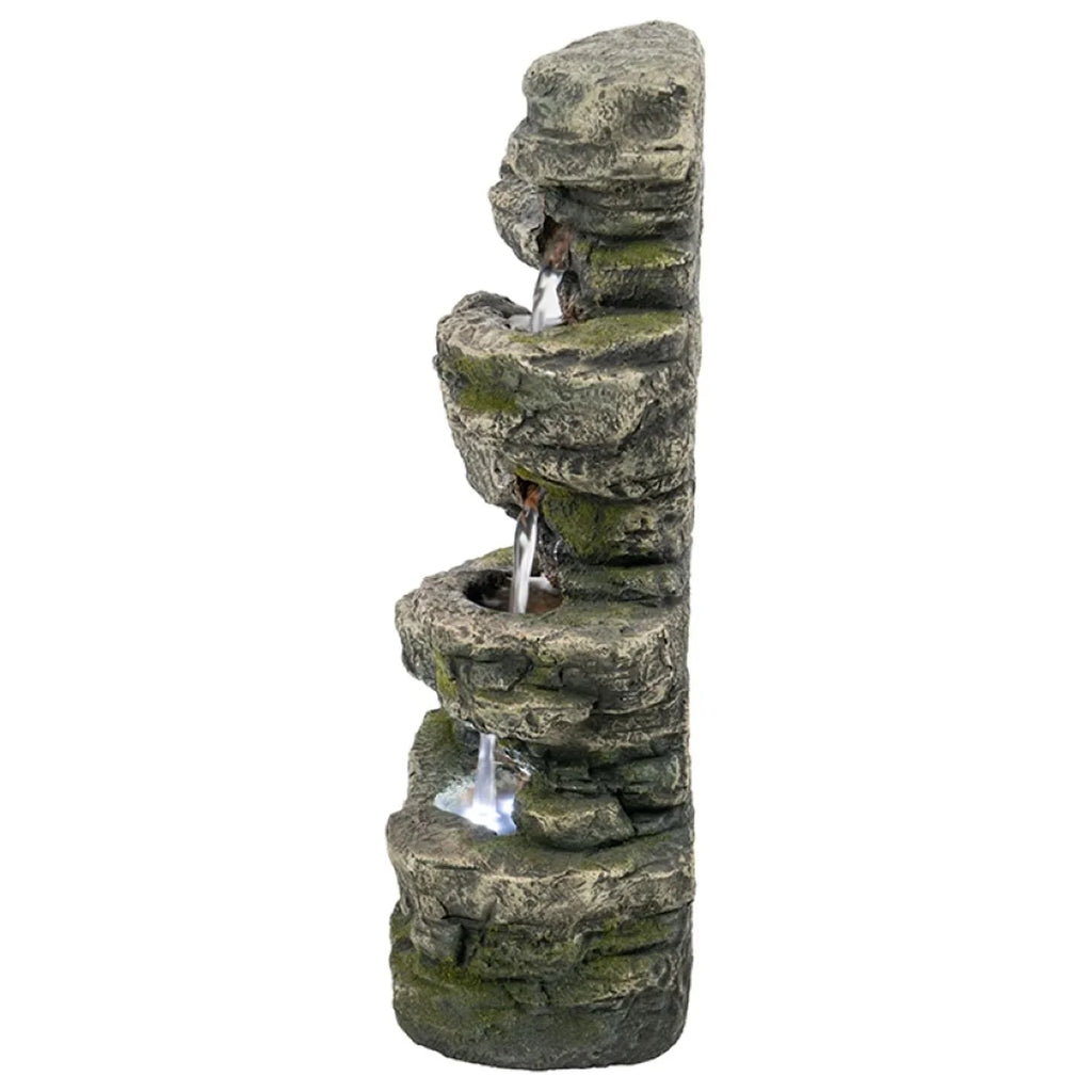 '- CC Fountain Tabletop Brown Furnishings 13.75" Cascading with Light Stone Outdoor Home -