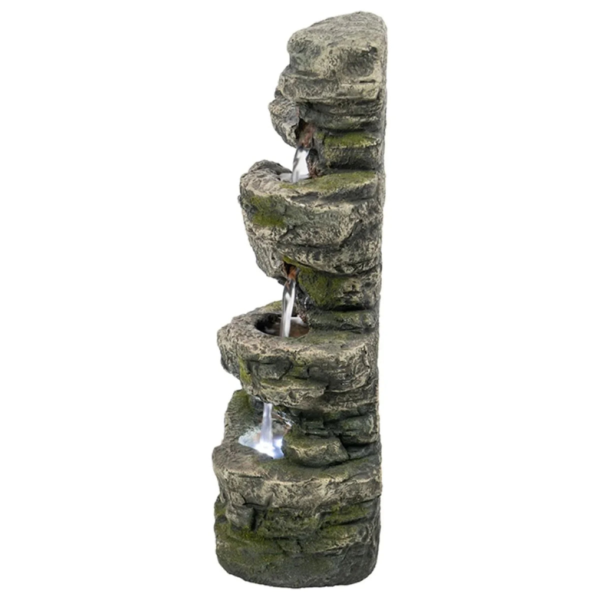 '- CC Fountain Tabletop Brown Furnishings 13.75" Cascading with Light Stone Outdoor Home -