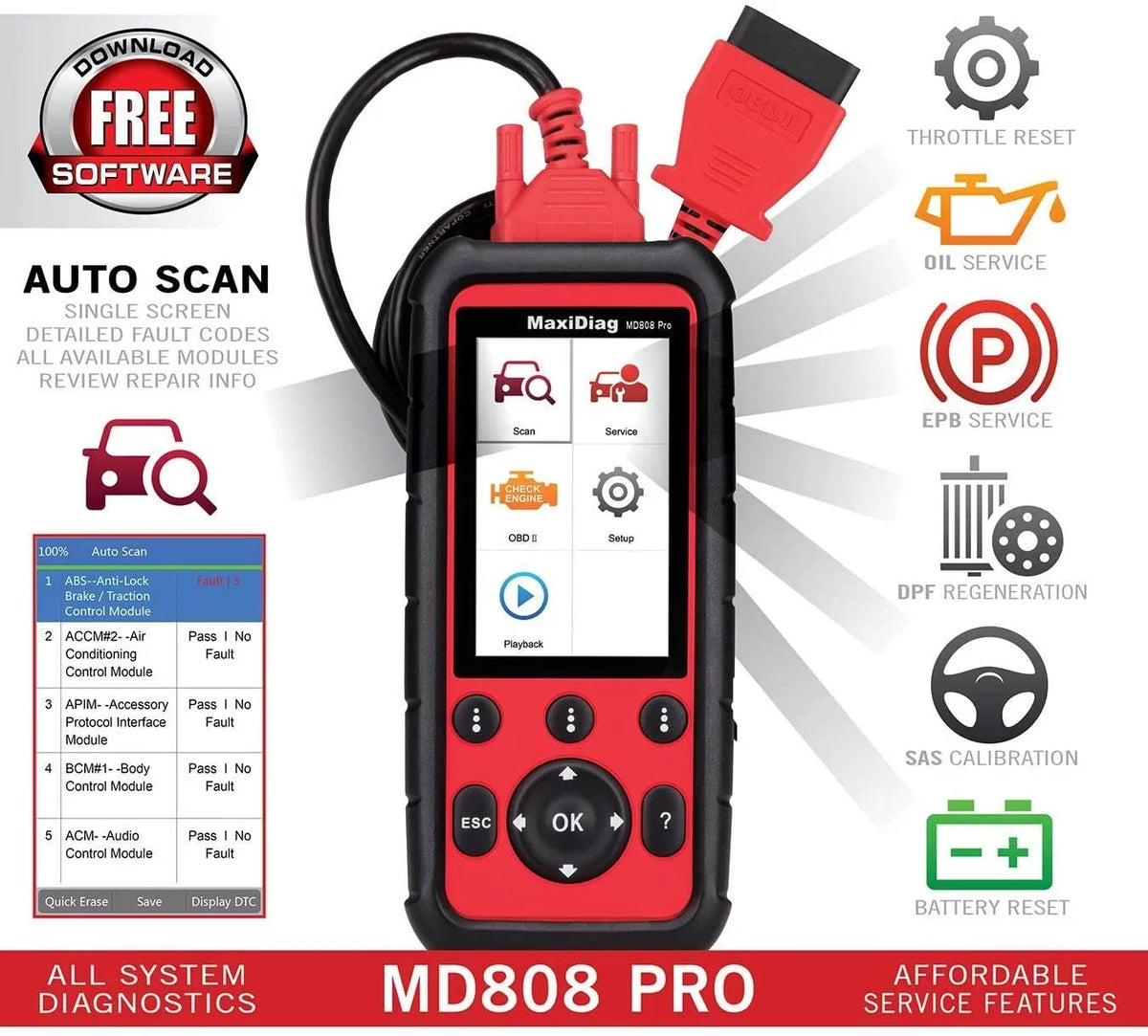 AL529 AL329 Upgraded OBD2 SAS MD802 AL609 MaxiDiag MD808 MD806 Extension Read/Clear Oil Cable Reset Lookup AL629 Reader DTC Autel With Features Pro Codes Scanner Battery Special Code 7 BMS EPB Reset