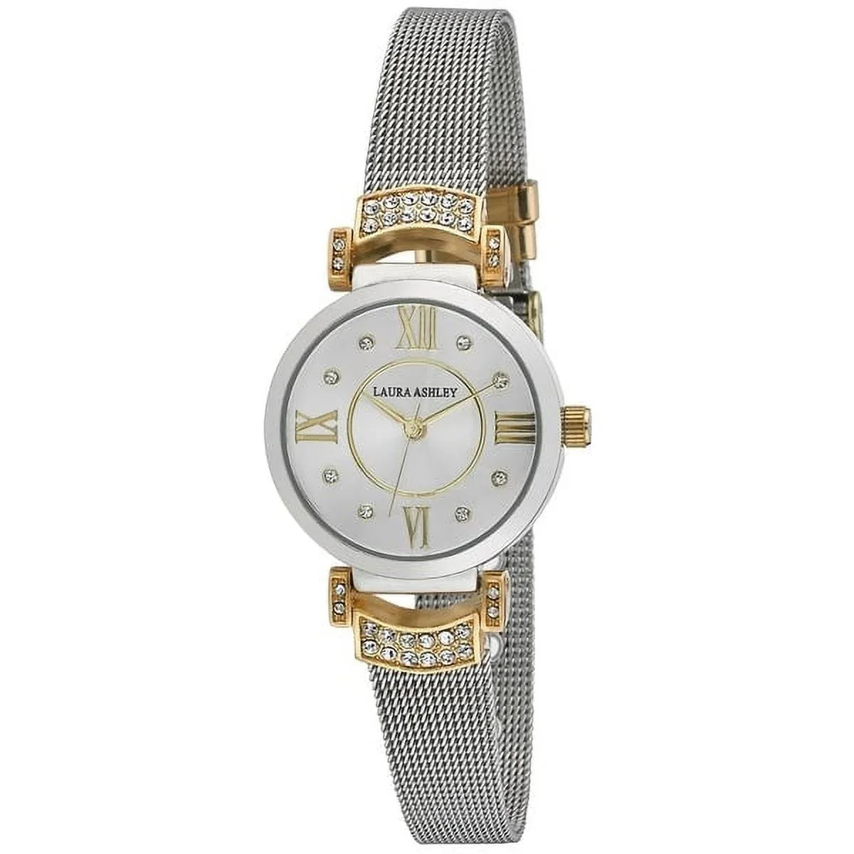 Crystal Two Toned Deco Accent Gold Mesh LA31051TTG - One Laura Size Watch Women's Ashley